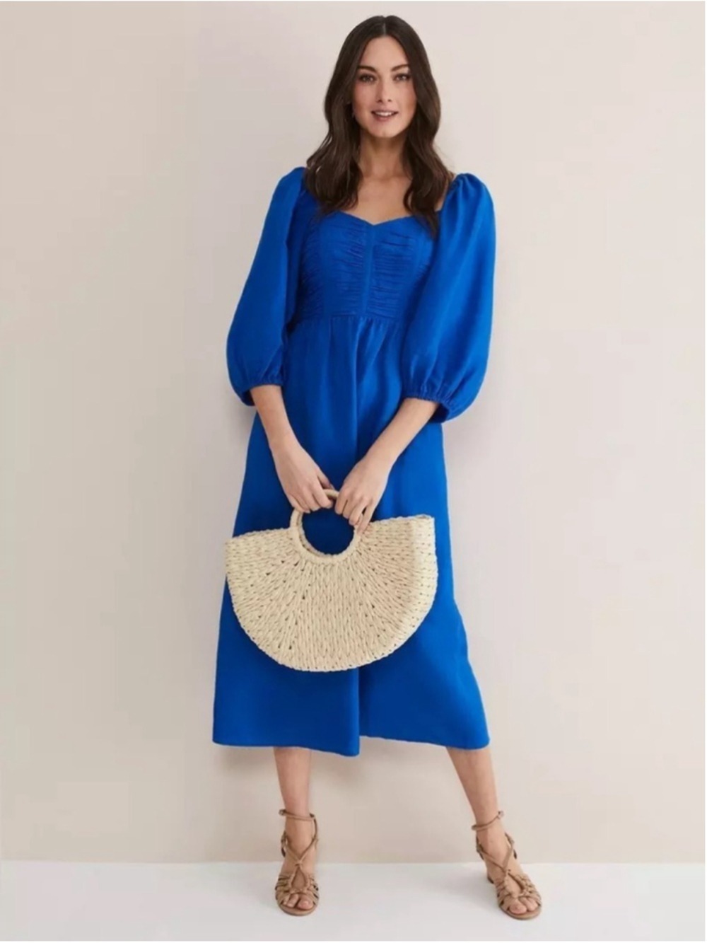 Phase Eight Celila Linen Midi Dress